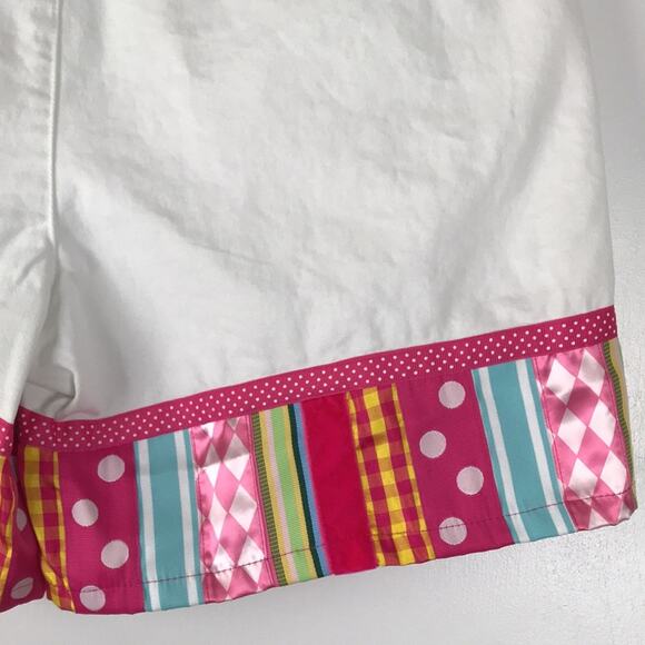 Liza Byrd High Rise Cotton Shorts Multicolor Pattern Contrast Hem Pockets Sz 12 - Picture 12 of 14